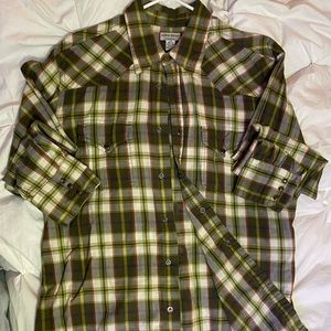 Authentic GUESS JEANS plaid long sleeve button up